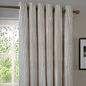 Hebden Striped Blackout Eyelet Curtains in Mole over a window image