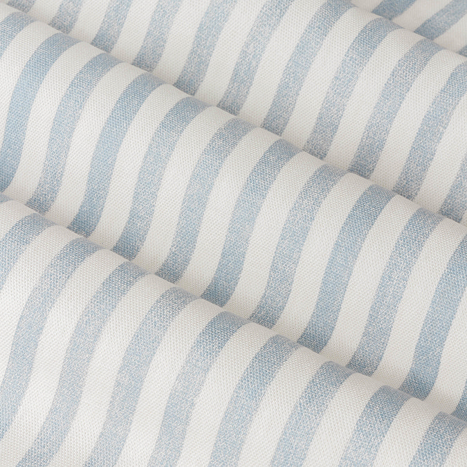 Hebden Stripe Blackout Pencil Pleat curtain in mineral blue image