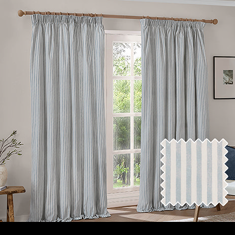Hebden Blackout Mineral Blue - Pencil Pleat