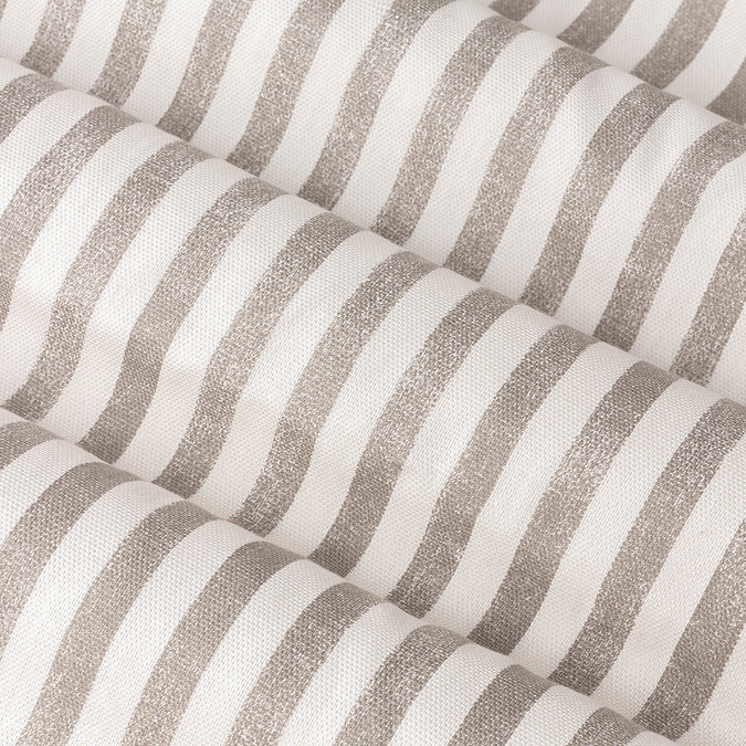 Hebden Stripe Blackout Pencil Pleat Curtains in mole close up texture image