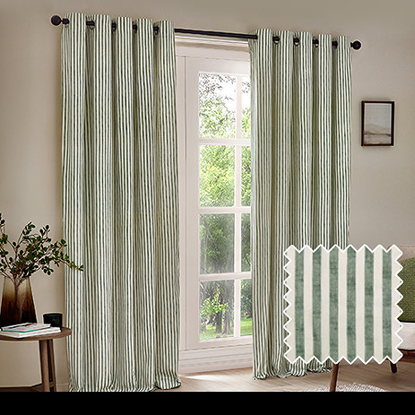 Hebden Striped Green - Eyelet