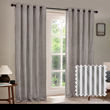 Hebden Striped Grey - Eyelet