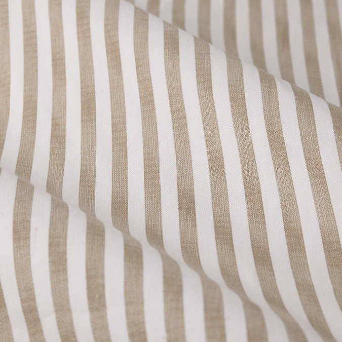 close up on pattern and texture of hebden natural striped curtain