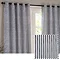 image of navy blue striped curtains with small square cut out on the right, highlighting the real-life texture and colour of the curtain