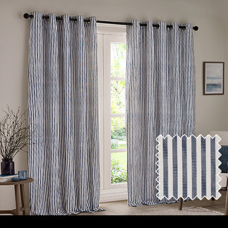 Hebden Striped Navy - Eyelet