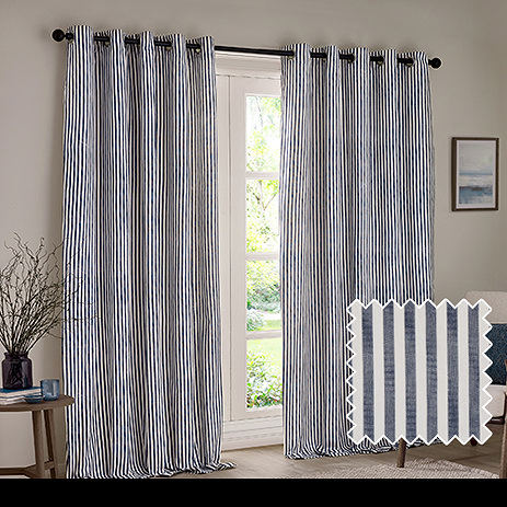 Hebden Striped Navy - Eyelet