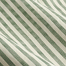 close up on green striped pattern of curtains