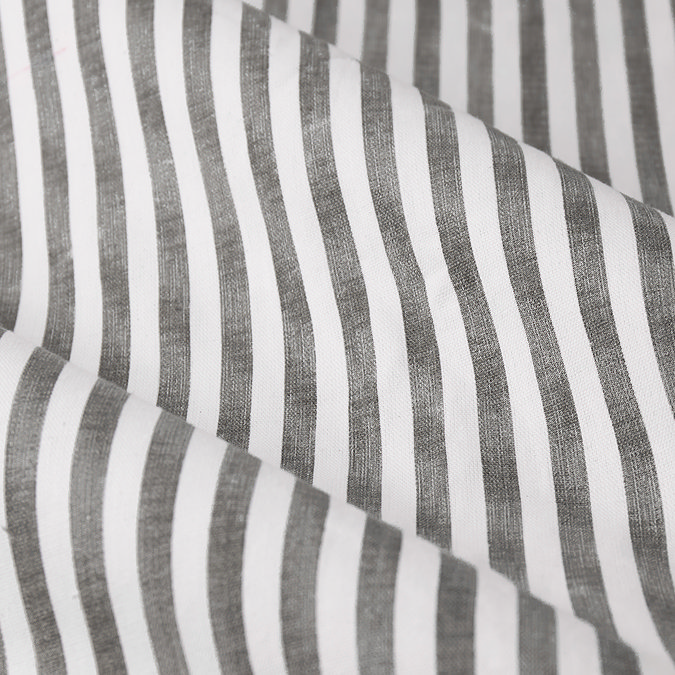 close up on grey striped pattern and texture of curtain