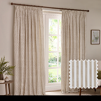 Hebden Striped Natural - Pencil Pleat