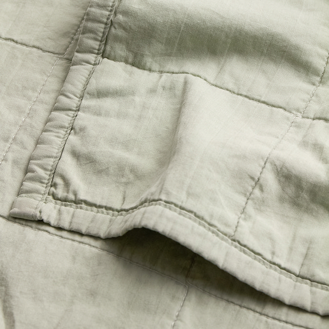 Hebden Washed Cotton 265x265cm Bedspread Bay Green
