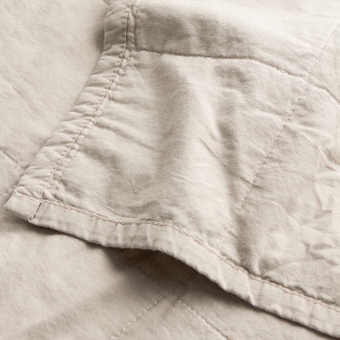 Hebden Washed Cotton 265x265cm Bedspread stone
