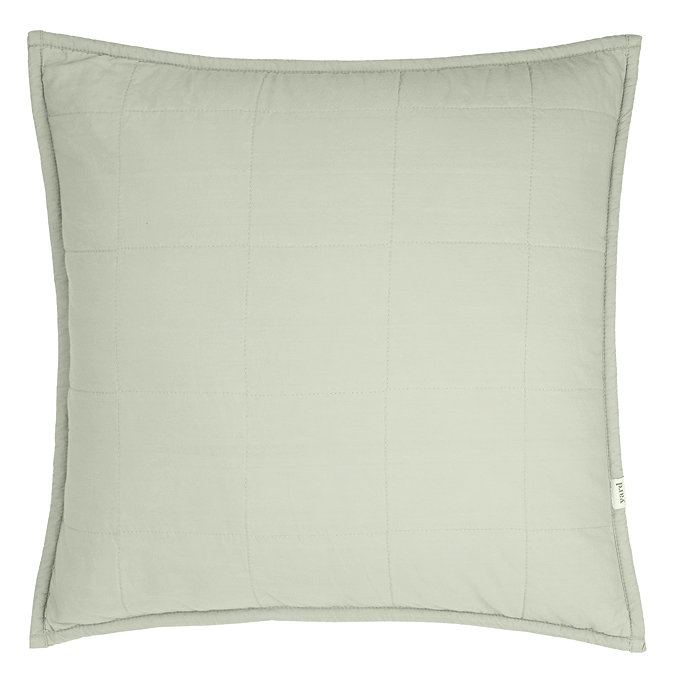 Hebden Washed Cotton 55x55cm Feather Cushion Bay Green