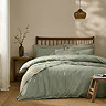 Hebden Washed Cotton Duvet Cover Set Bay Green