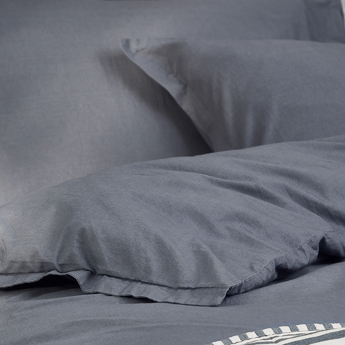 Hebden Washed Cotton Duvet Cover Set denim blue