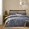 Hebden Washed Cotton Duvet Cover Set denim blue