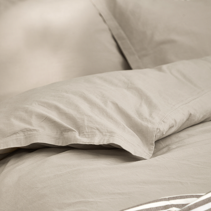 Hebden Washed Cotton Duvet Cover Set stone