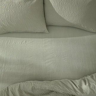 Hebden Washed Cotton Fitted Sheet bay green