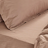 Hebden Washed Cotton Fitted Sheet cotta