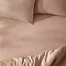 Hebden Washed Cotton Fitted Sheet cotta