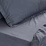 Hebden Washed Cotton Fitted Sheet Denim Blue