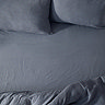 Hebden Washed Cotton Fitted Sheet Denim Blue