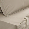 Hebden Washed Cotton Fitted Sheet Stone
