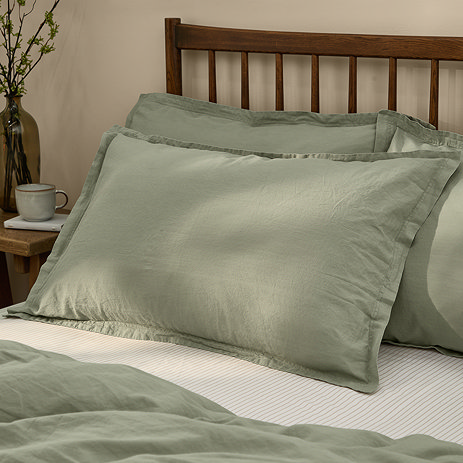 Hebden washed cotton pillowcase pairs