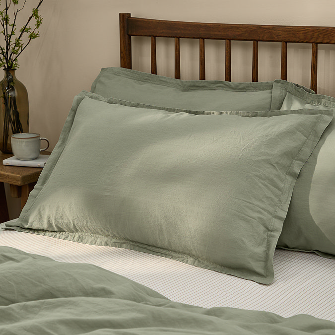 Hebden washed cotton pillowcase pairs