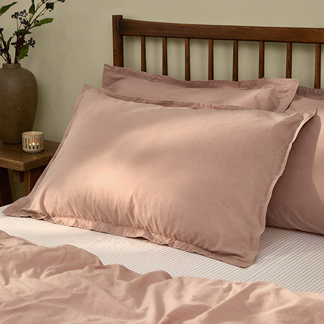 Hebden washed pillowcase cotta