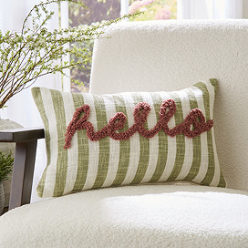 Hello Tufted Slogan Cushion - Green main image