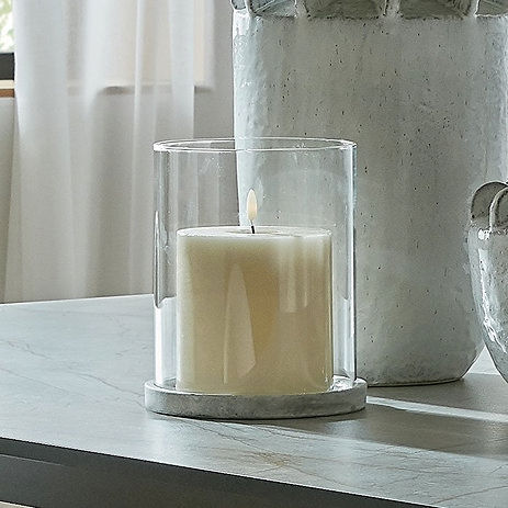Hestia large stone Hurricane lantern