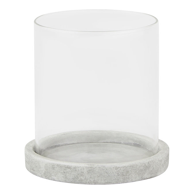 Athena Stone Hurricane Lantern in white