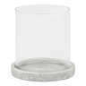 Athena Stone Hurricane Lantern in white