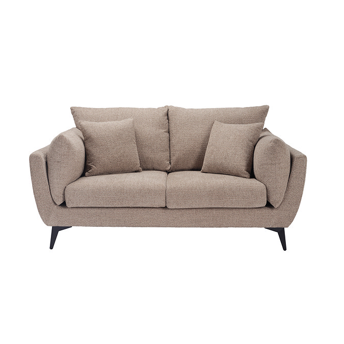front on cut out image of taupe chenille 2 seat sofa