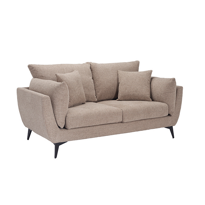 angled cut out image of taupe chenille 2 seater sofa