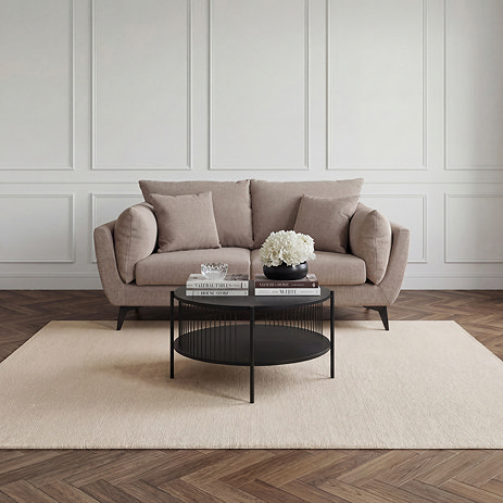 image of chunky chenille sofa with 2 seats