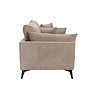 side on cut out image of three seat taupe chenille sofa