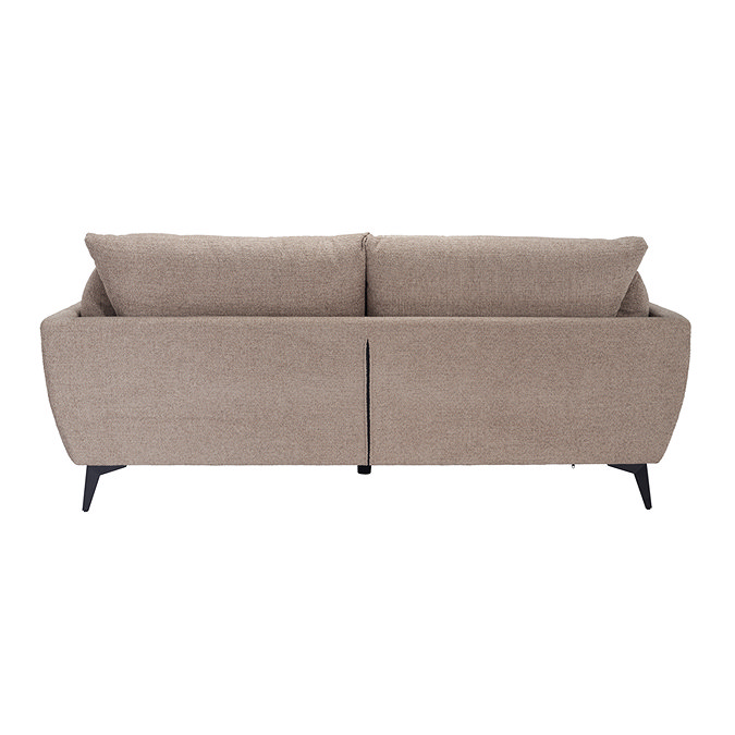 back cut out image of taupe chenille three seat sofa