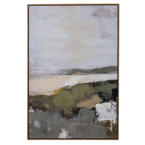 Hillside view Hand Painted Canvas in frame multi