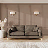 lifestyle image of grand sofa with light oak feet in fallow fabric
