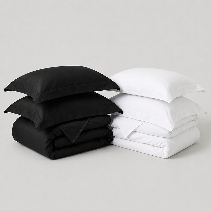Black and white bedding bundle image