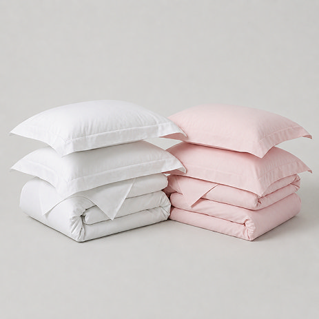 blush and white bedding bundle image