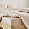 deep fitted sheet in natural and white images 