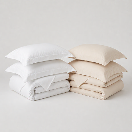 White and natural bedding bundle image