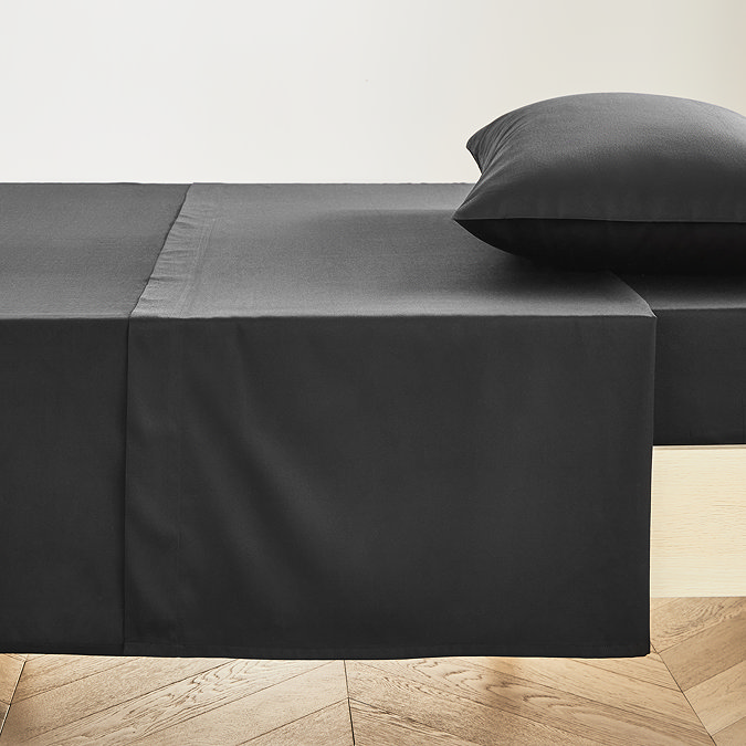Black Hotel Luxury Flat Sheet