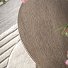 Howick Round Wooden Coffee Table smoked oak close up image 5
