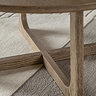 Howick Round Wooden Coffee Table smoked oak close up 4