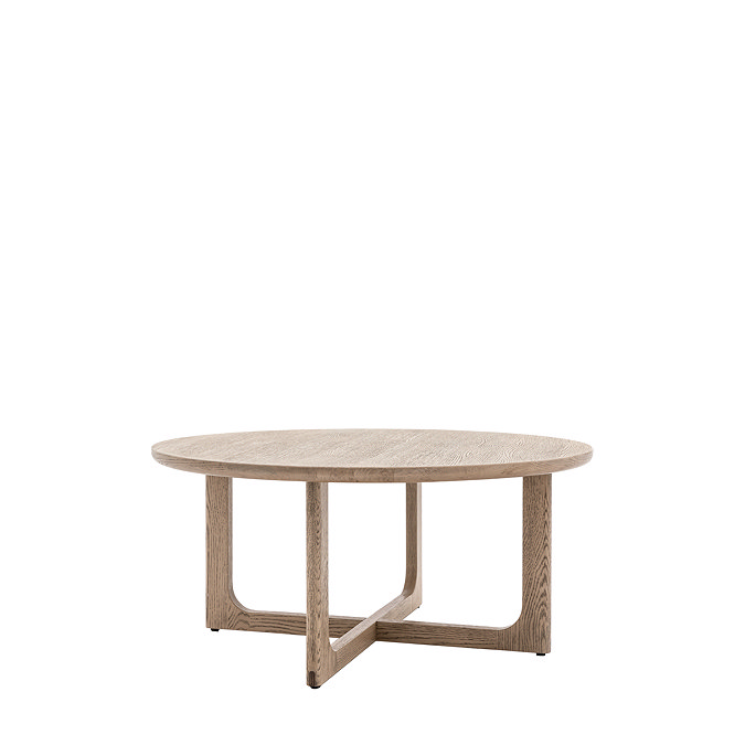 Howick Round Wooden Coffee Table smoked oak product image 3