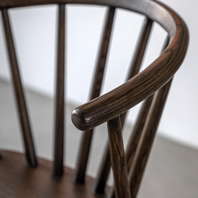 Howick Wooden Dining Chair Pair in mocha  close up 3