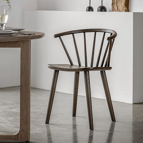 Howick Wooden Dining Chair Pair in mocha in living room image 1